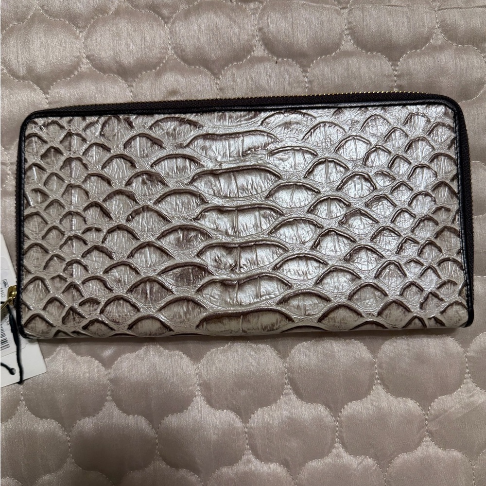 Brahmin Silver Embossed Wallet